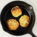 Mashed Potato, Cabbage and Mustard Pancakes in skillet