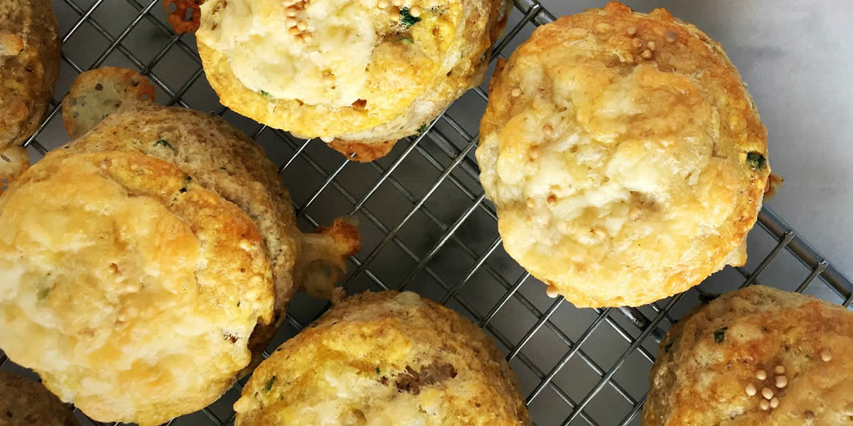 Cheddar, Chive & Mustard Spelt Biscuits