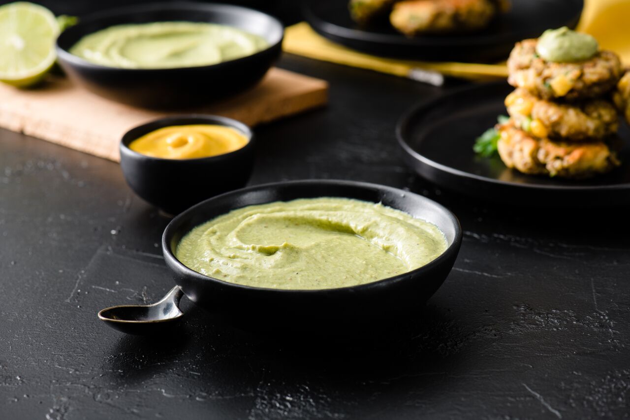 Creamy Mustard and Avocado Dip with Tofu