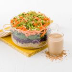 Layered ‘Lettuce Wrap” Salad With Peanut Dijon Dressing
