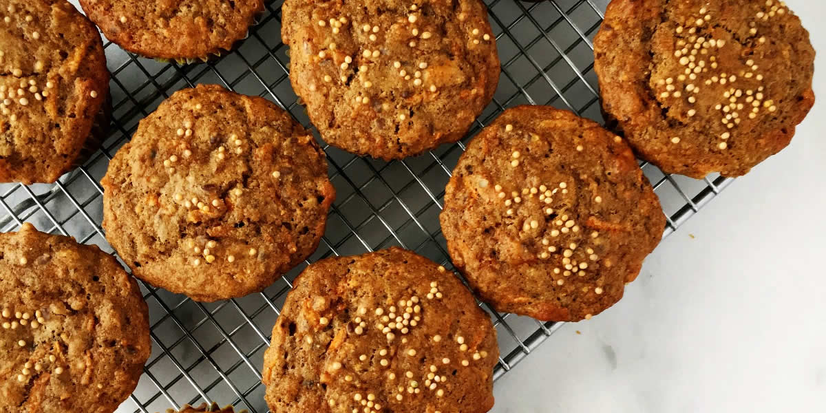 Multigrain Carrot, Date & Mustard Muffins