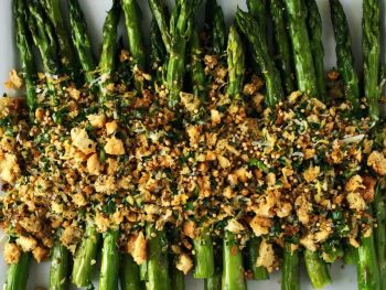 Mustard Roasted Asparagus With Breadcrumbs And Herbs