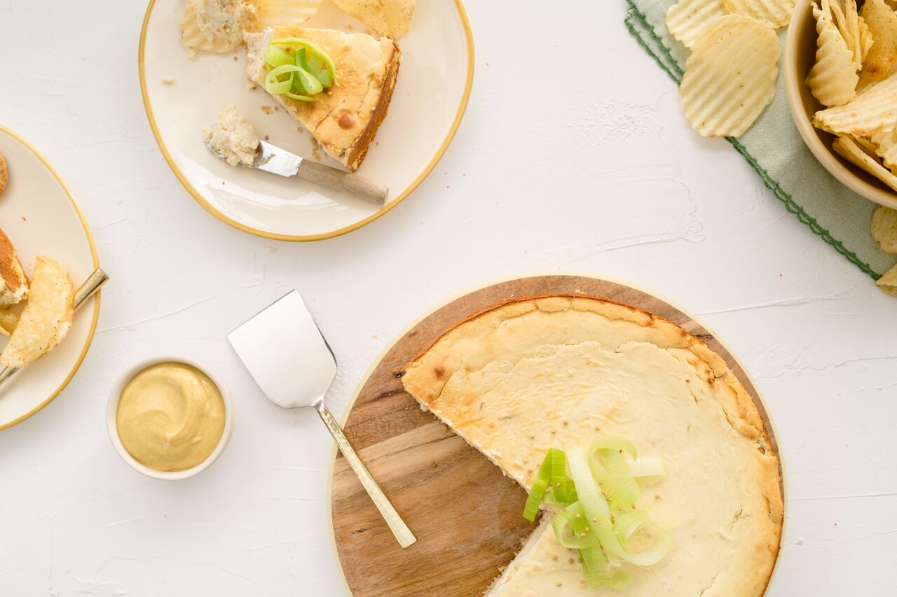 Mustard & Leek Savory Cheesecake