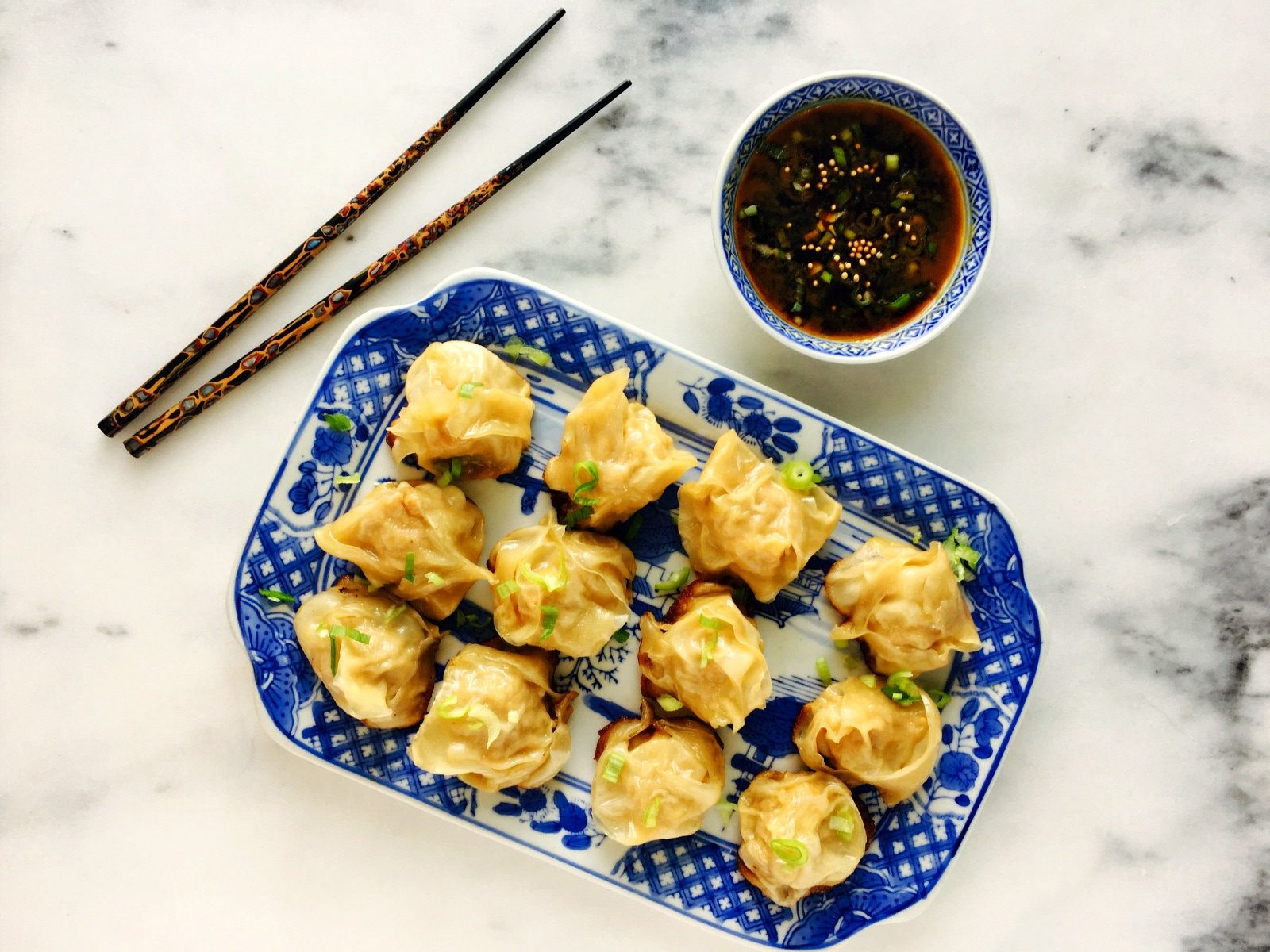 Chicken & Vegetable Potstickers With Soy Mustard Dipping Sauce