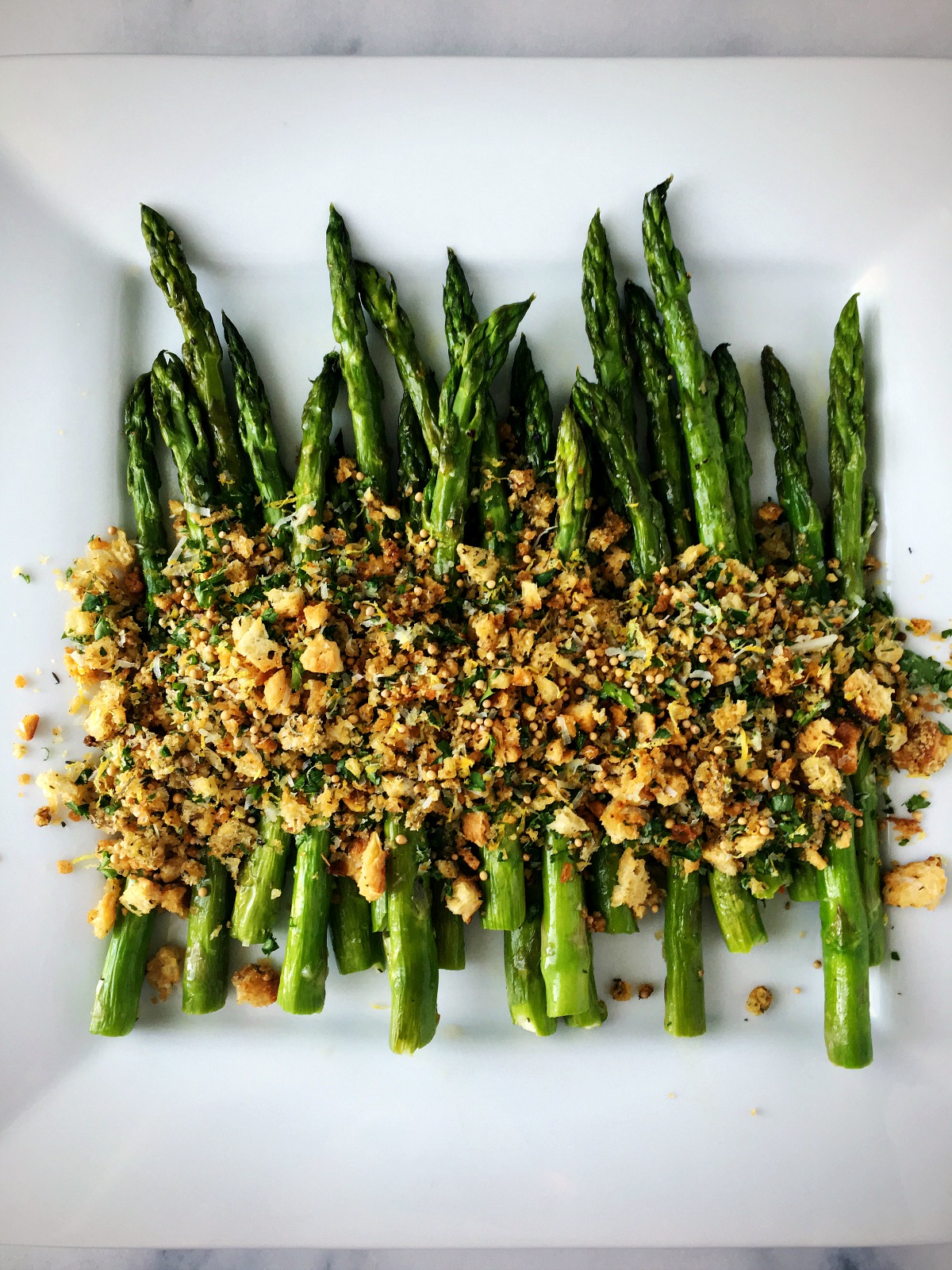 Mustard Roasted Asparagus With Breadcrumbs And Herbs - Spread the Mustard