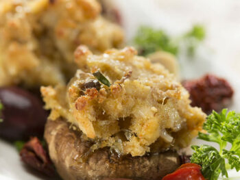 Mustard Seafood Stuffed Mushroom Caps