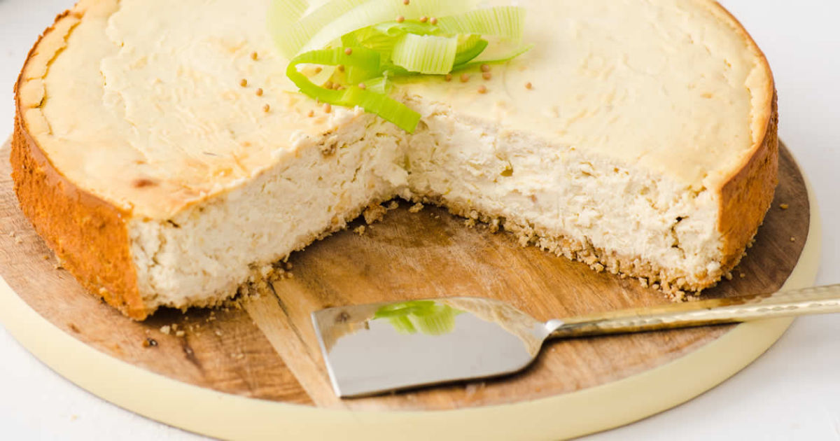 Mustard Leek Savory Cheesecake