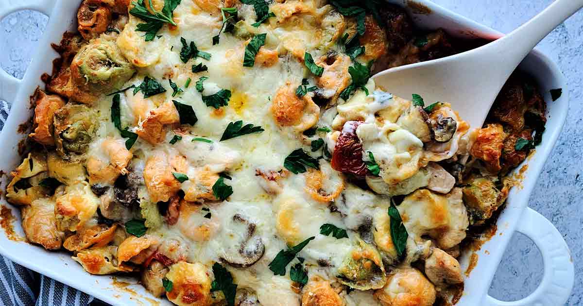 baked-tortellini-with-chicken-and-mushrooms
