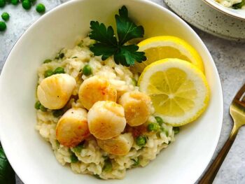 scallop-pea-risotto